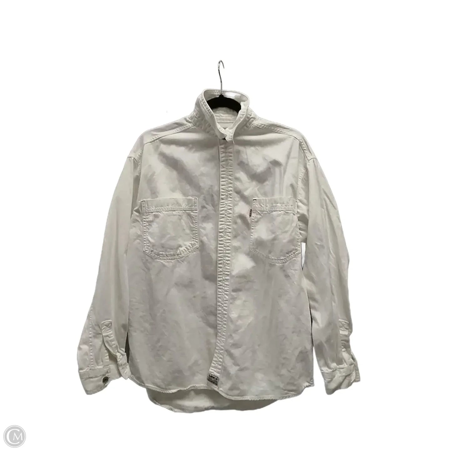 Jacket Shirt By Levis In White, Size: M