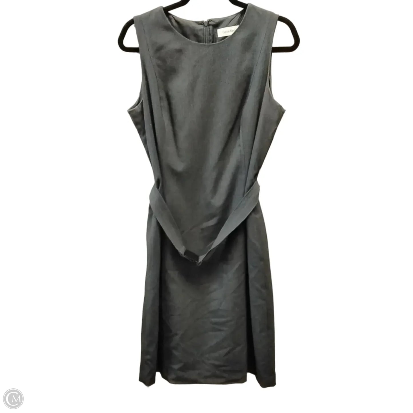 Dress Casual Midi By Calvin Klein In Grey, Size: 8