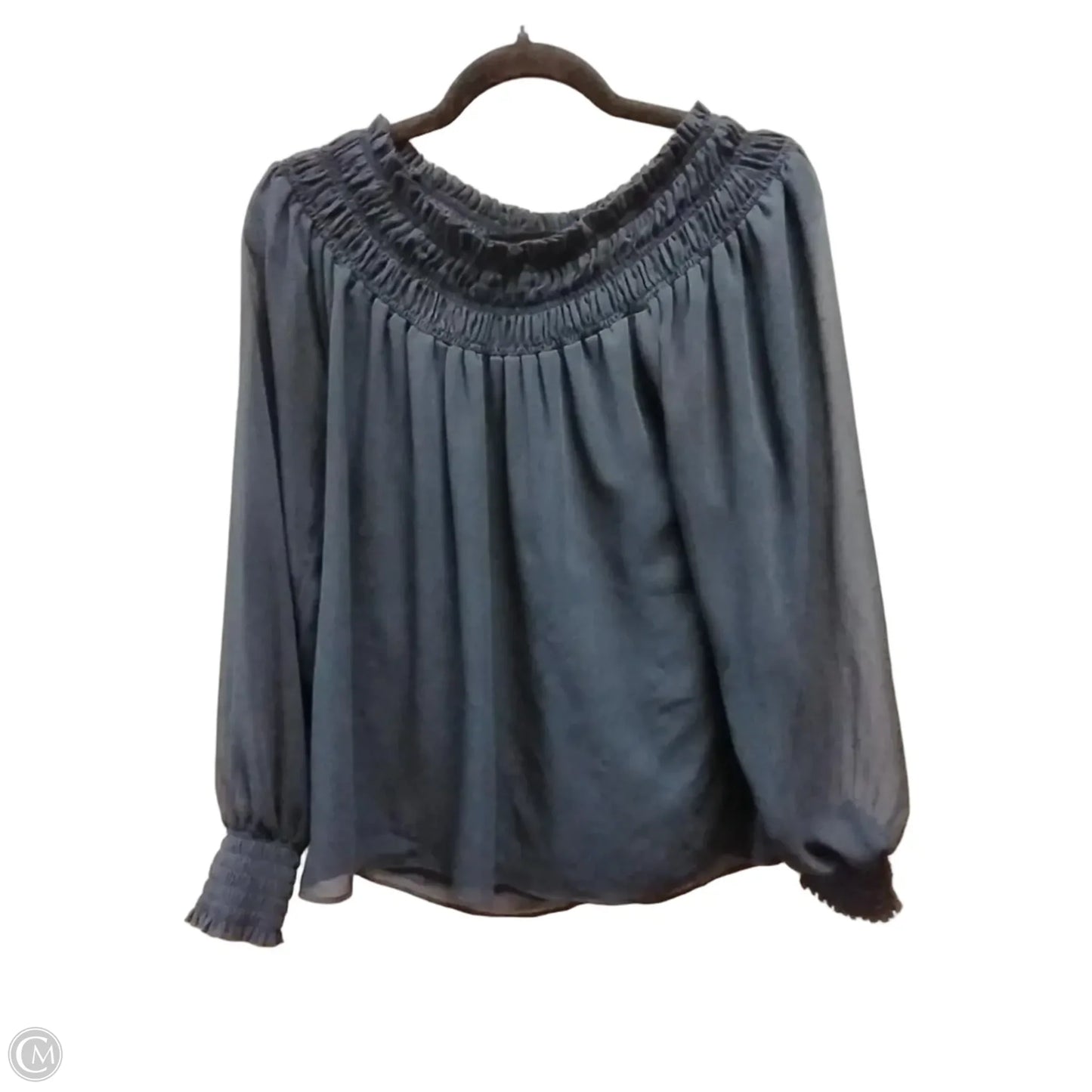 Blouse Long Sleeve By Ann Taylor In Blue, Size: Xs