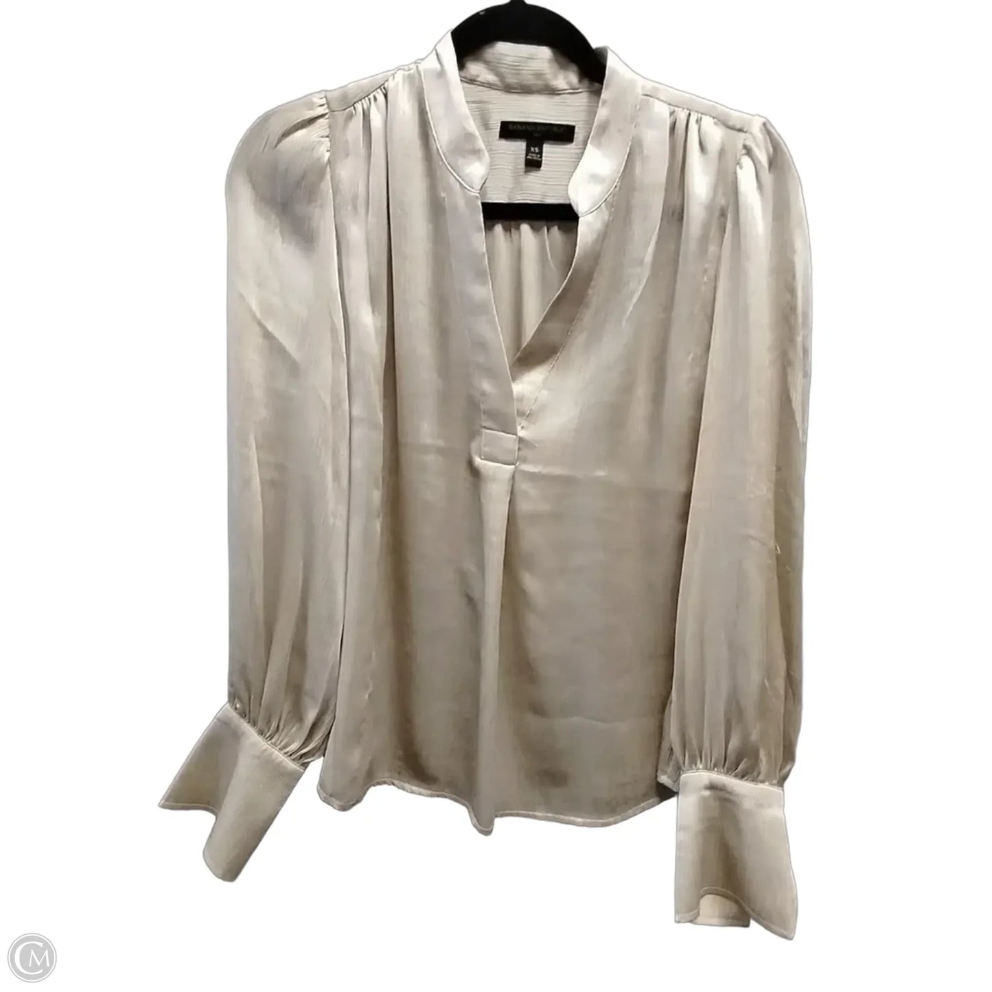 Blouse Long Sleeve By Banana Republic In Gold, Size: Xs