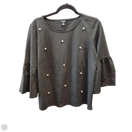Top Long Sleeve By Ann Taylor In Black, Size: M