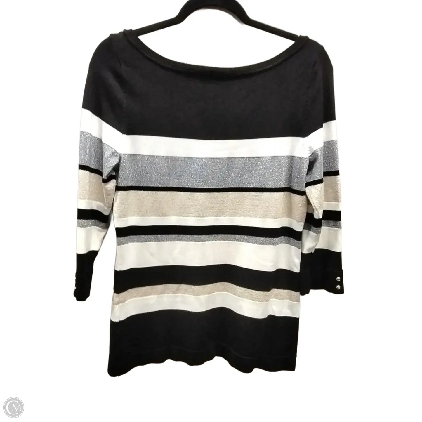 Top Long Sleeve By White House Black Market In Striped Pattern, Size: M