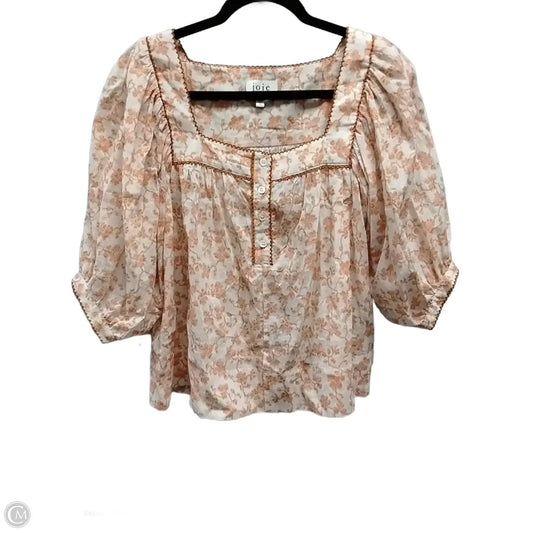 Blouse Short Sleeve By Joie In Floral Print, Size: S