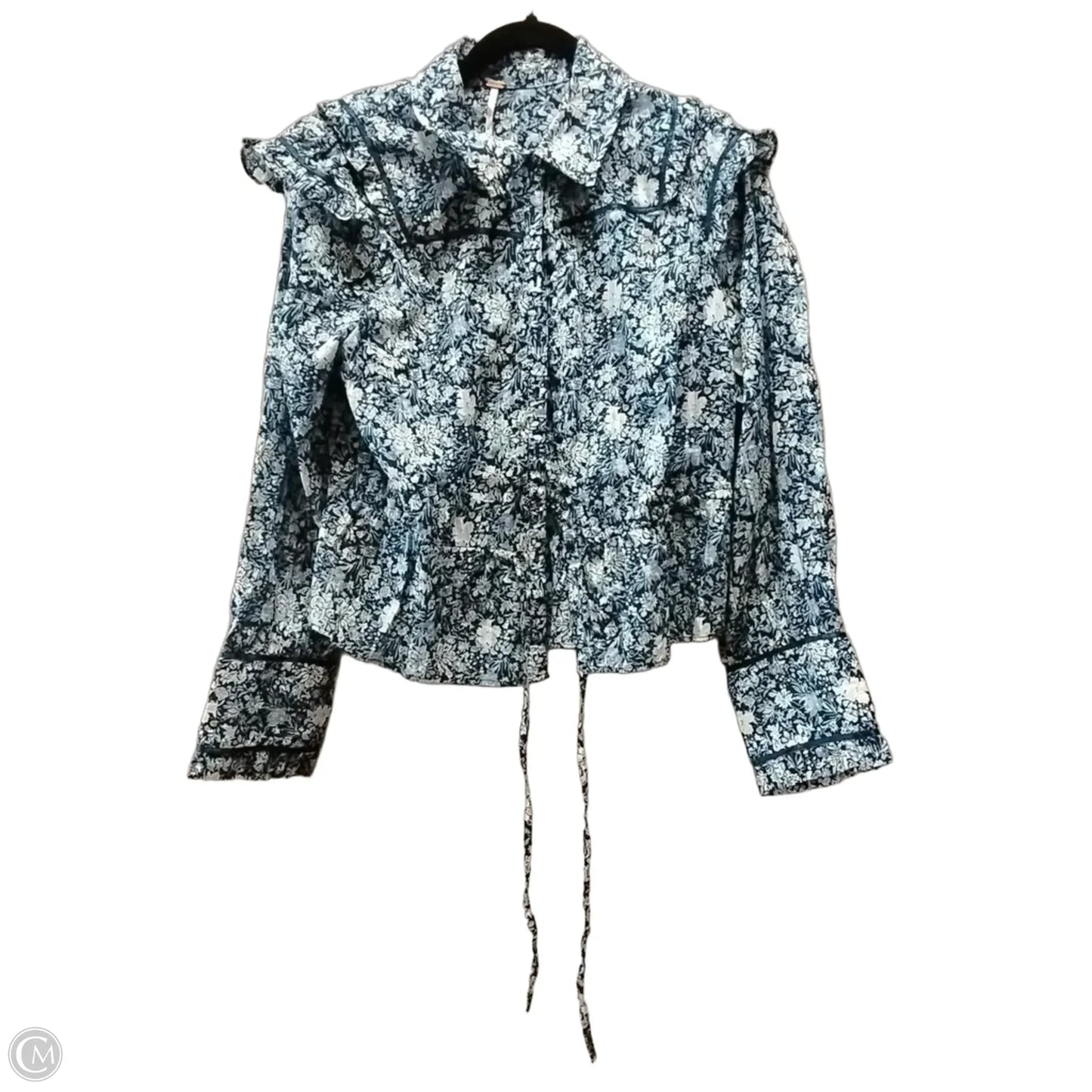 Blouse Long Sleeve By Free People In Blue, Size: M