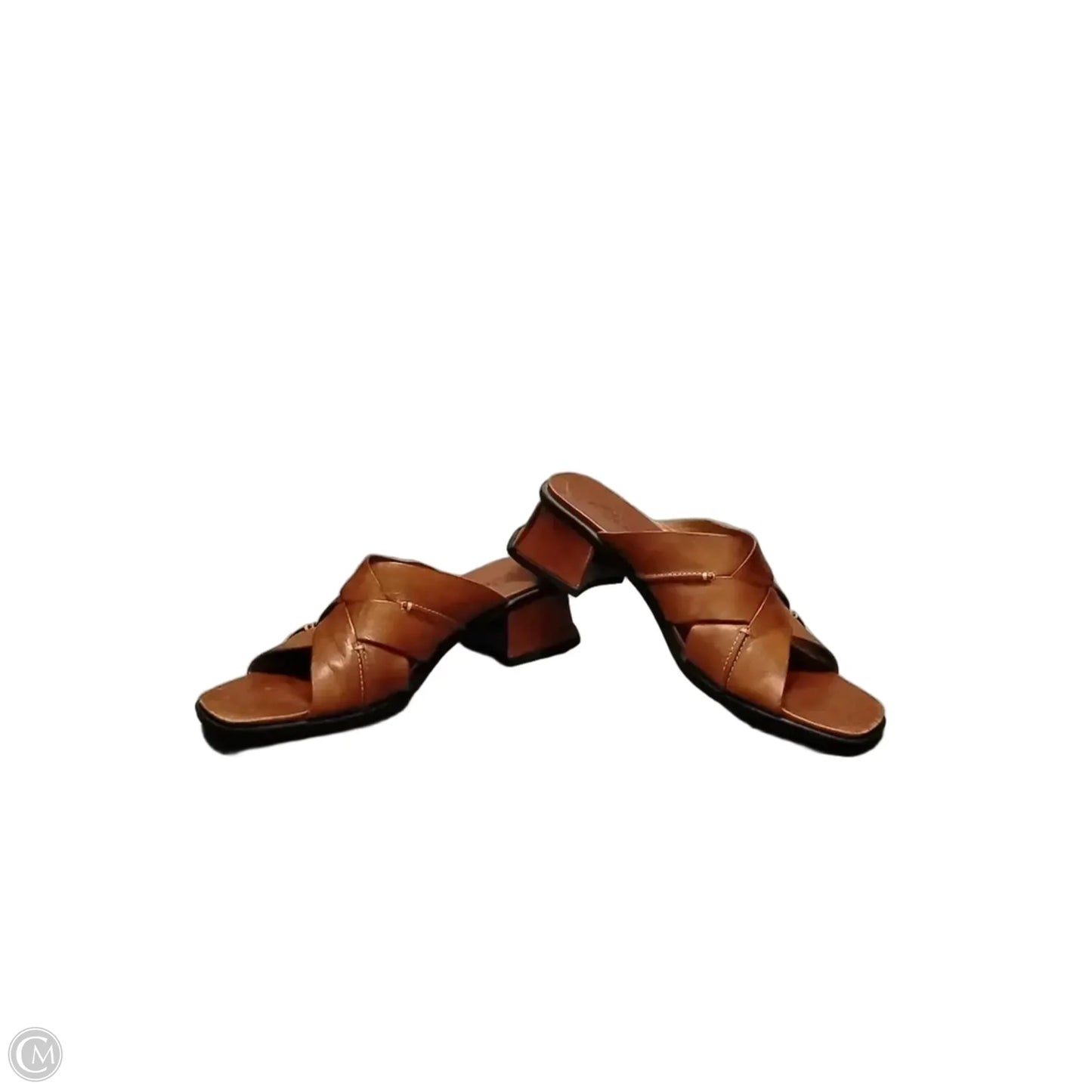 Sandals Heels Block By Clarks In Brown, Size: 9