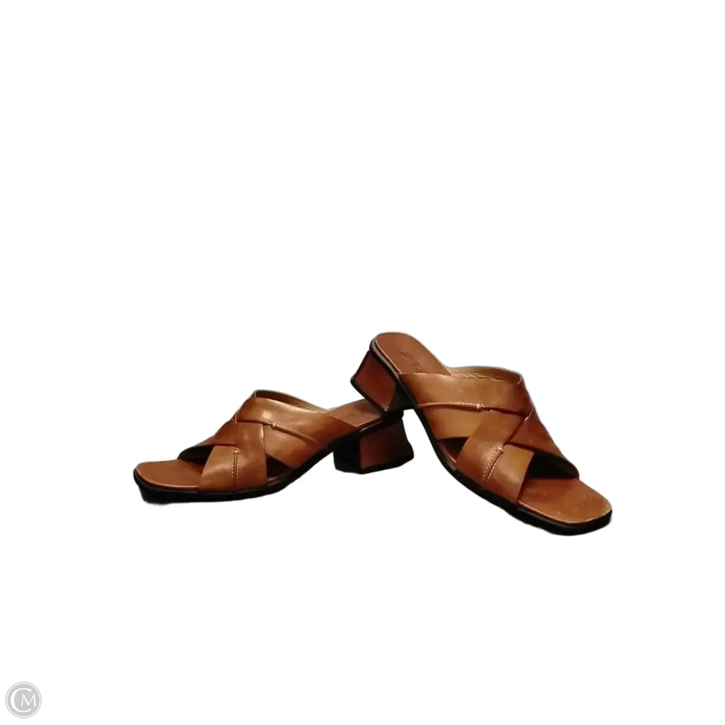 Sandals Heels Block By Clarks In Brown, Size: 9