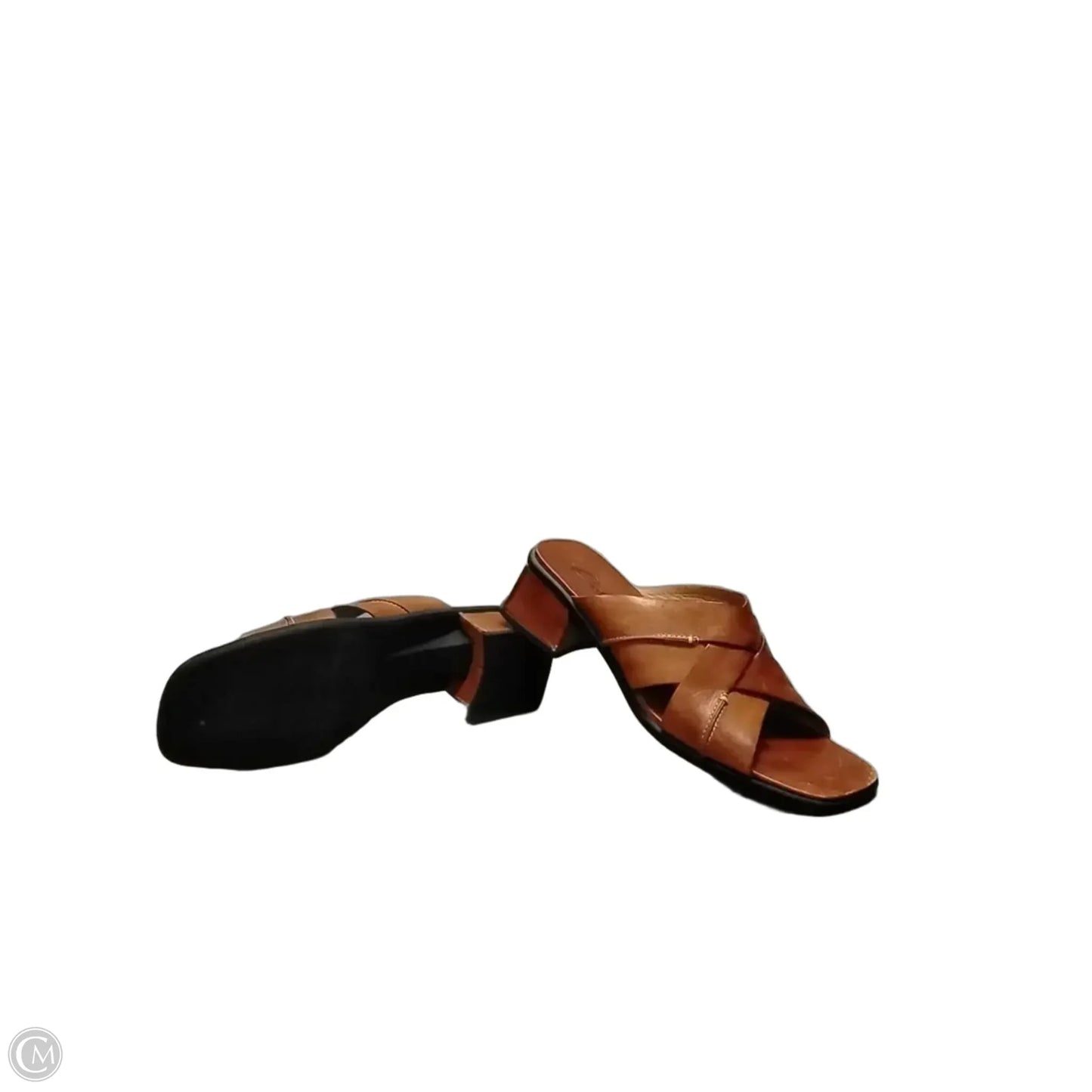 Sandals Heels Block By Clarks In Brown, Size: 9