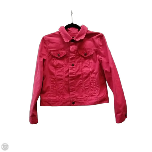 Jacket Denim By Talbots In Red Denim, Size: Mp