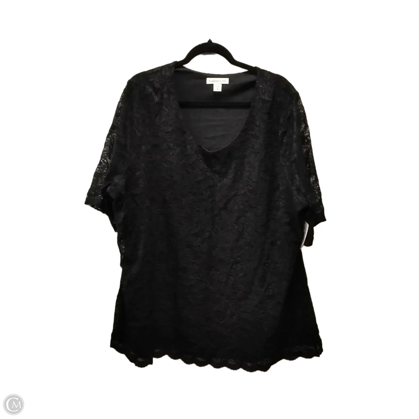 Top Short Sleeve By Coldwater Creek In Black, Size: 3x