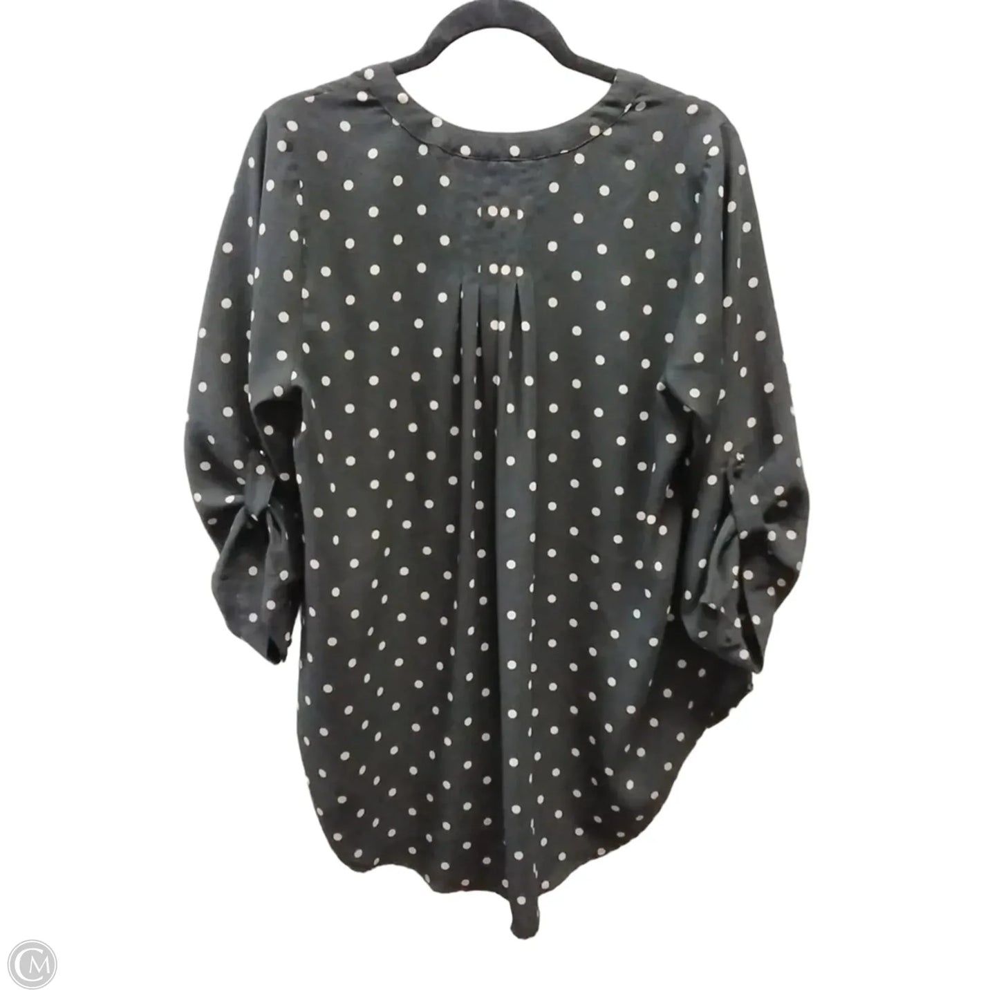 Blouse Long Sleeve By 41 Hawthorn In Polkadot Pattern, Size: 1x