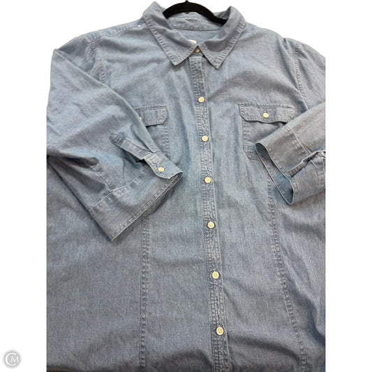 Top Short Sleeve By Croft And Barrow In Blue, Size: 3x