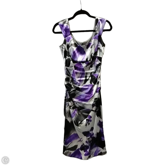 Dress Casual Midi By London Times In Grey & Purple, Size: 6