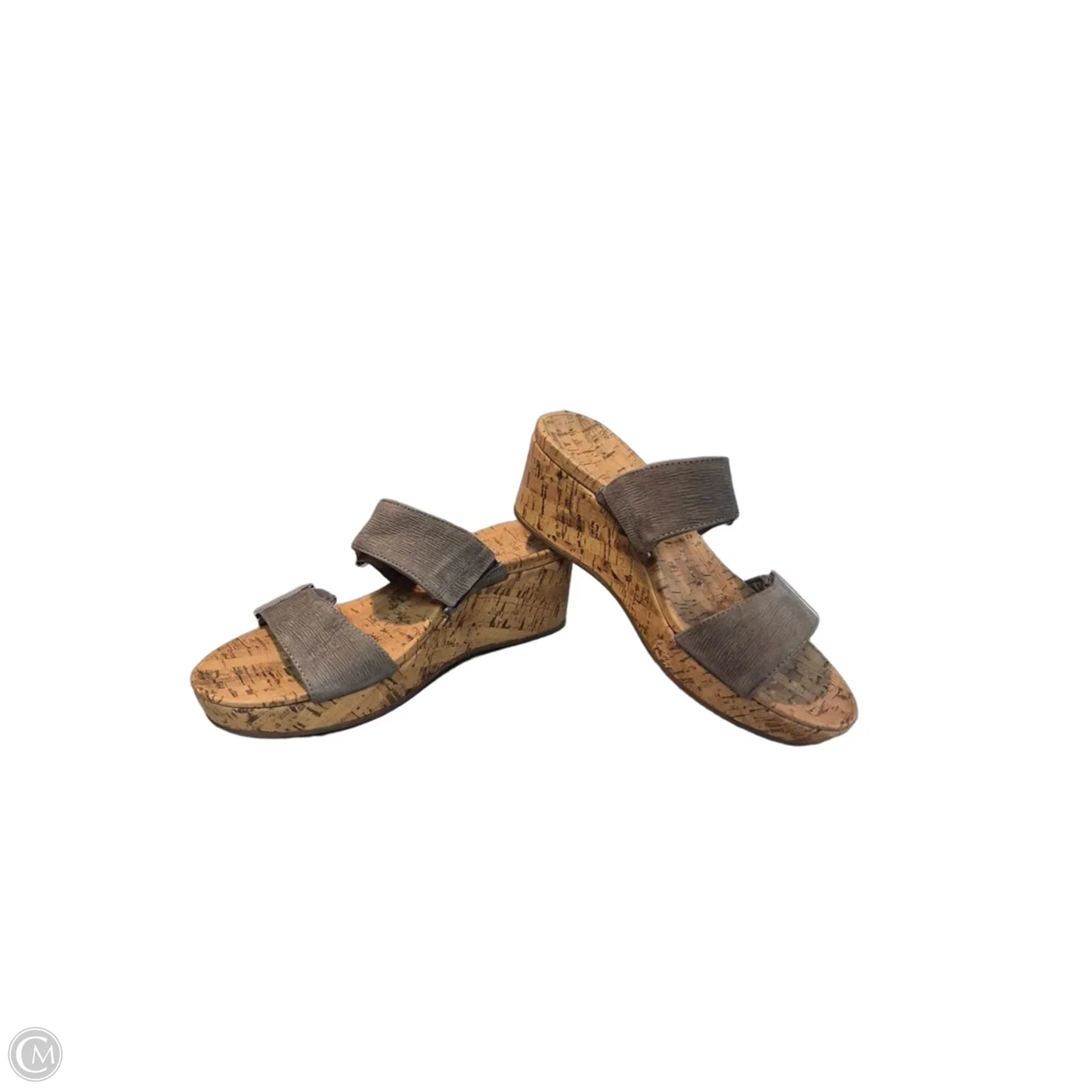 Sandals Heels Wedge By Vionic In Brown & Grey, Size: 9