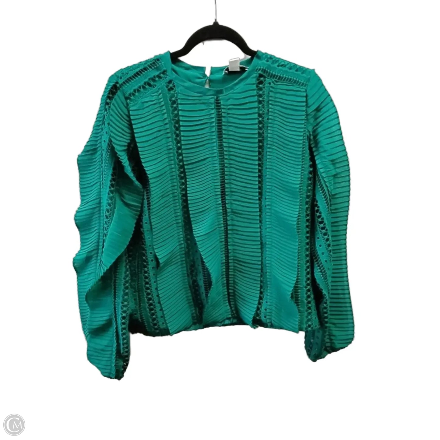 Blouse Long Sleeve By Calligraphie In Green, Size: M