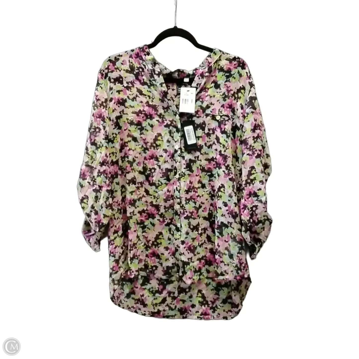 Blouse Long Sleeve By Kut In Pink & Purple, Size: Xl