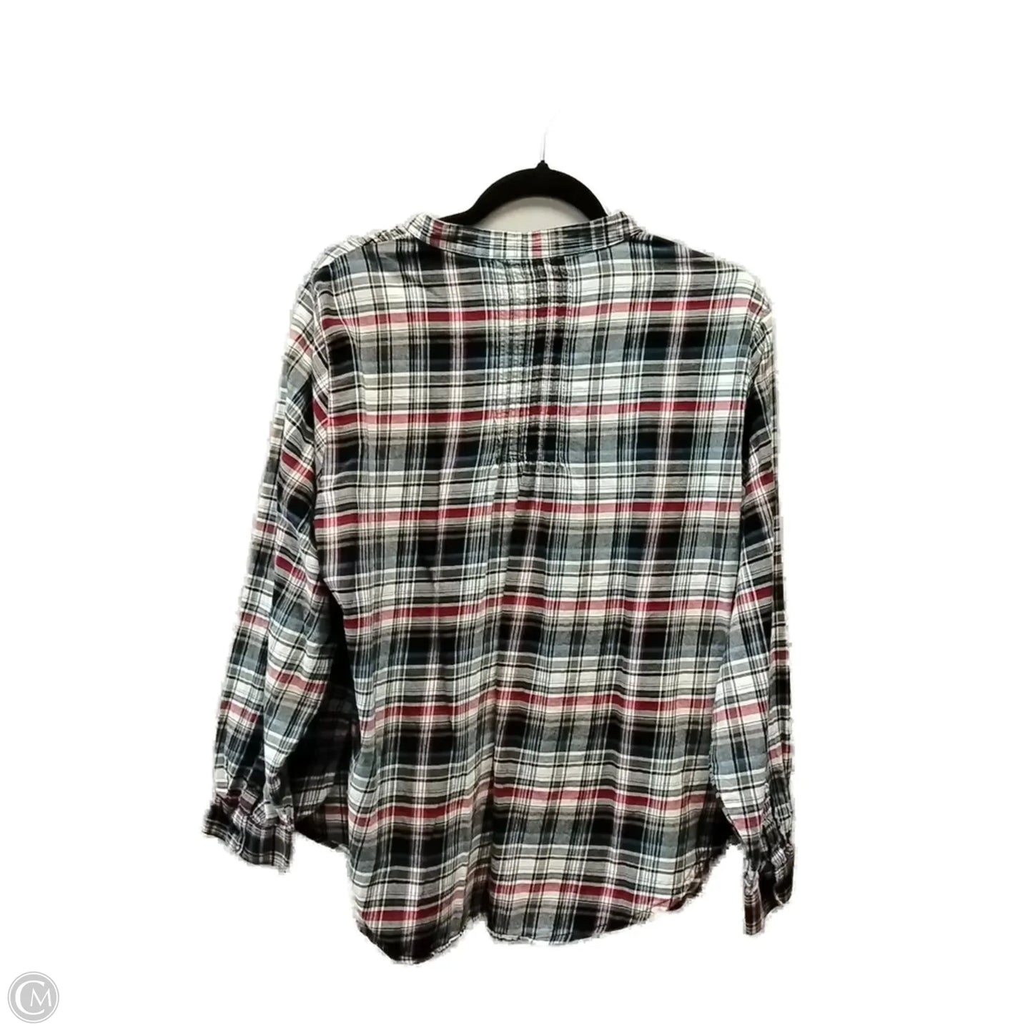 Top Long Sleeve By Cato In Plaid Pattern, Size: 18