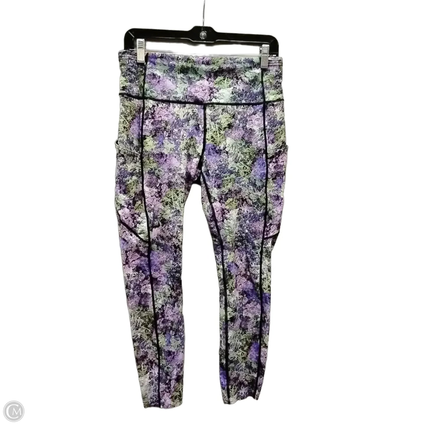 Athletic Leggings By Lululemon In Green & Purple, Size: M