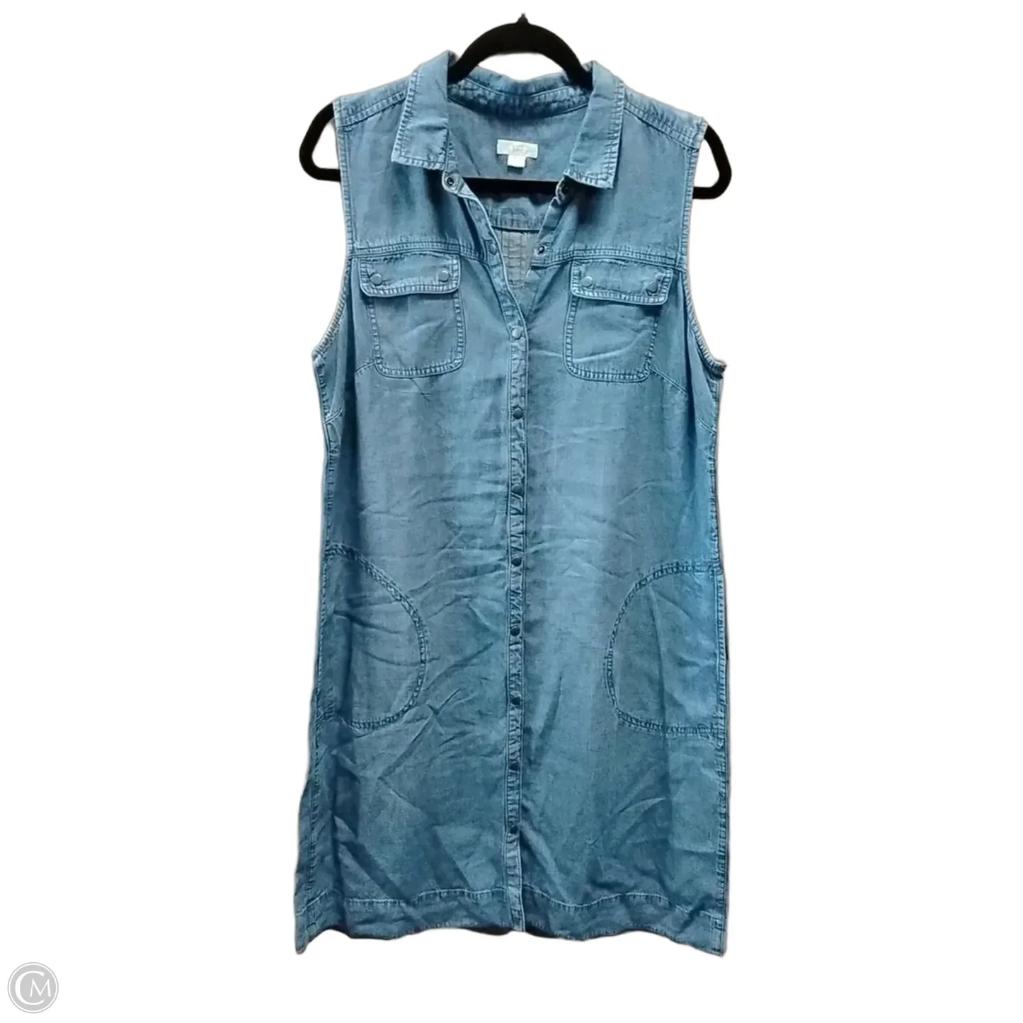 Dress Casual Midi By J. Jill In Blue Denim, Size: 8
