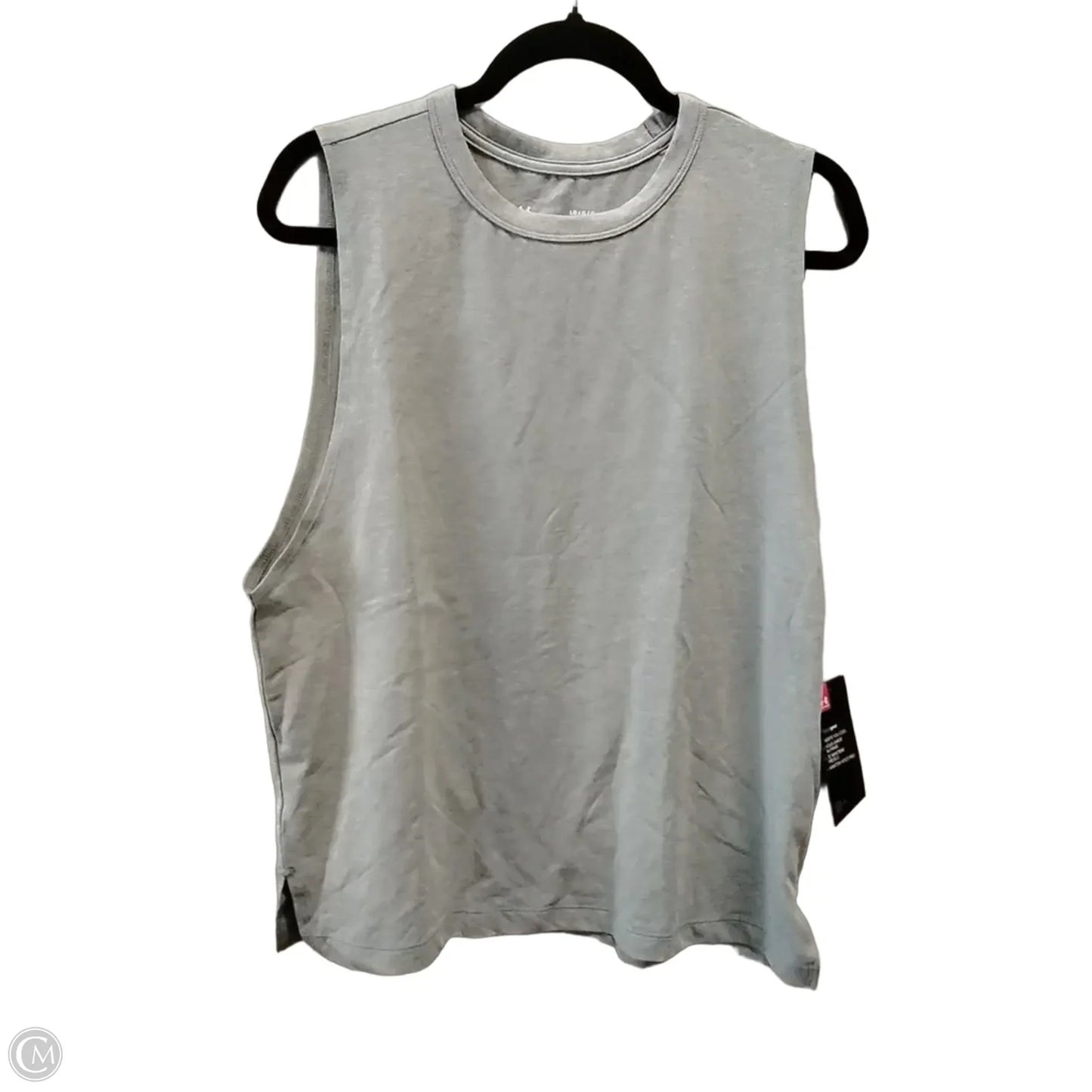 Athletic Top Short Sleeve By Under Armour In Grey, Size: L