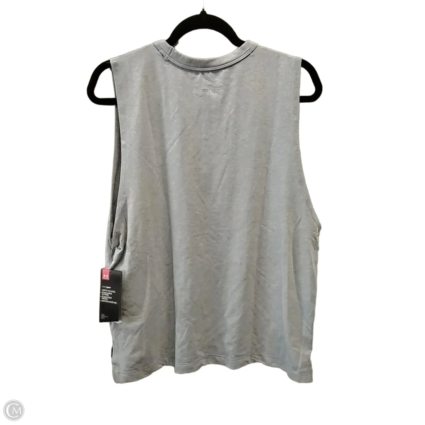 Athletic Top Short Sleeve By Under Armour In Grey, Size: L