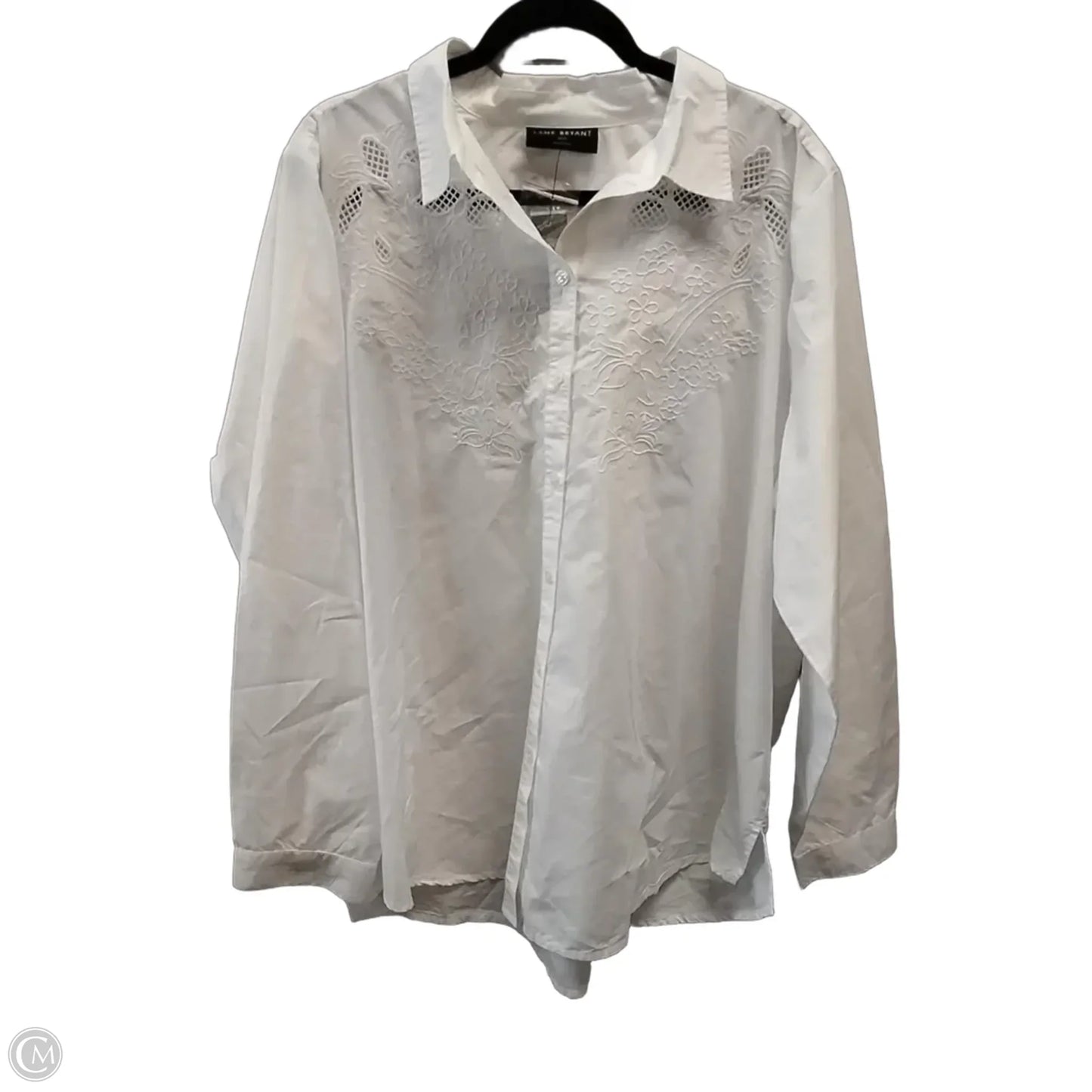 Top Long Sleeve By Lane Bryant In White, Size: 1x