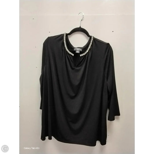 Blouse Long Sleeve By Liz Claiborne In Black, Size: 3x