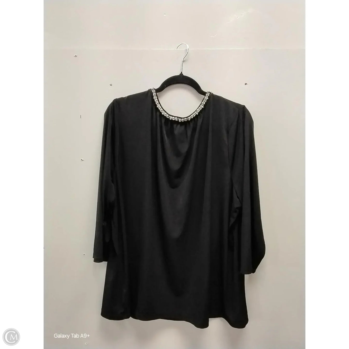 Blouse Long Sleeve By Liz Claiborne In Black, Size: 3x