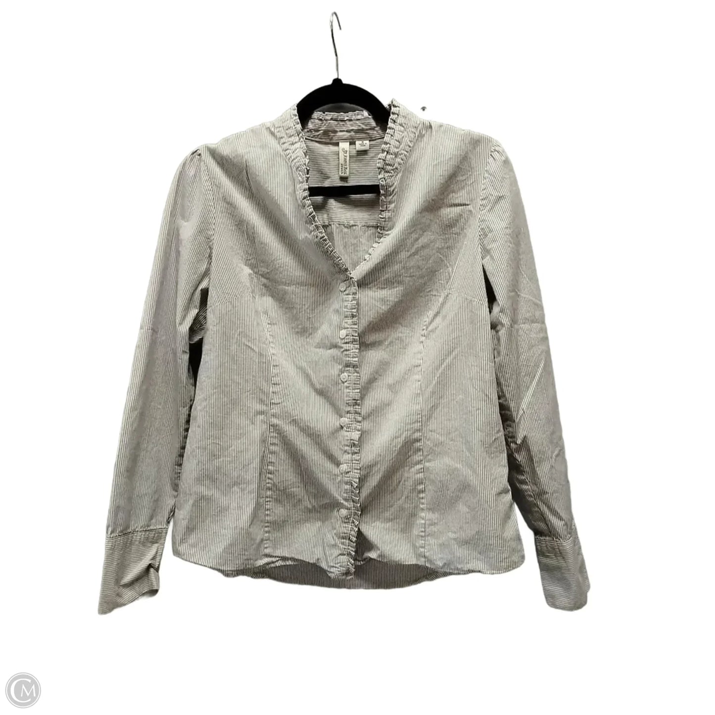 Top Long Sleeve By St Johns Bay In Striped Pattern, Size: M