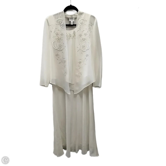 Dress Set 2pc By R And M Richards In Cream, Size: 12