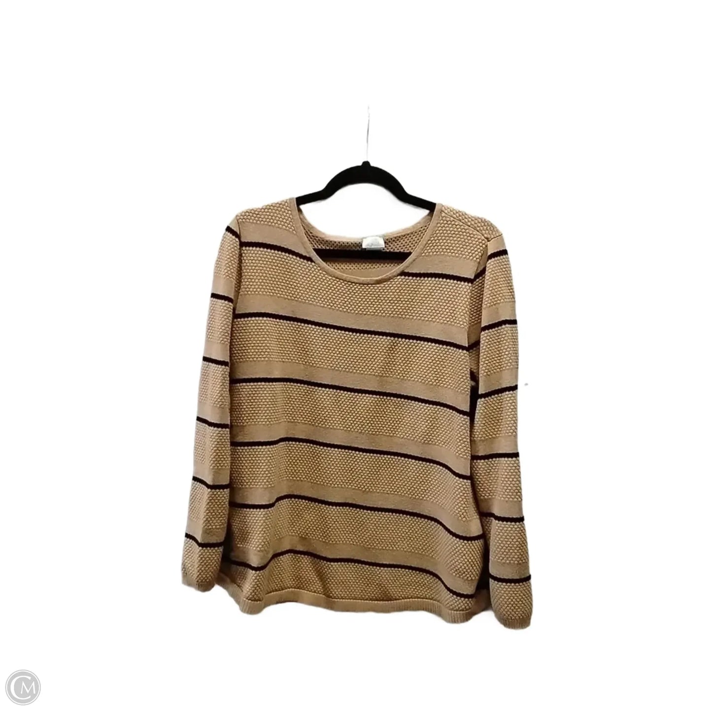 Sweater By Chicos In Striped Pattern, Size: L