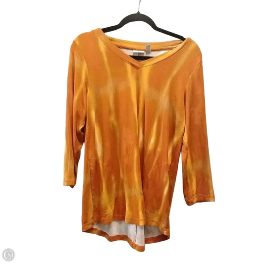 Top Long Sleeve By Logo In Orange, Size: S