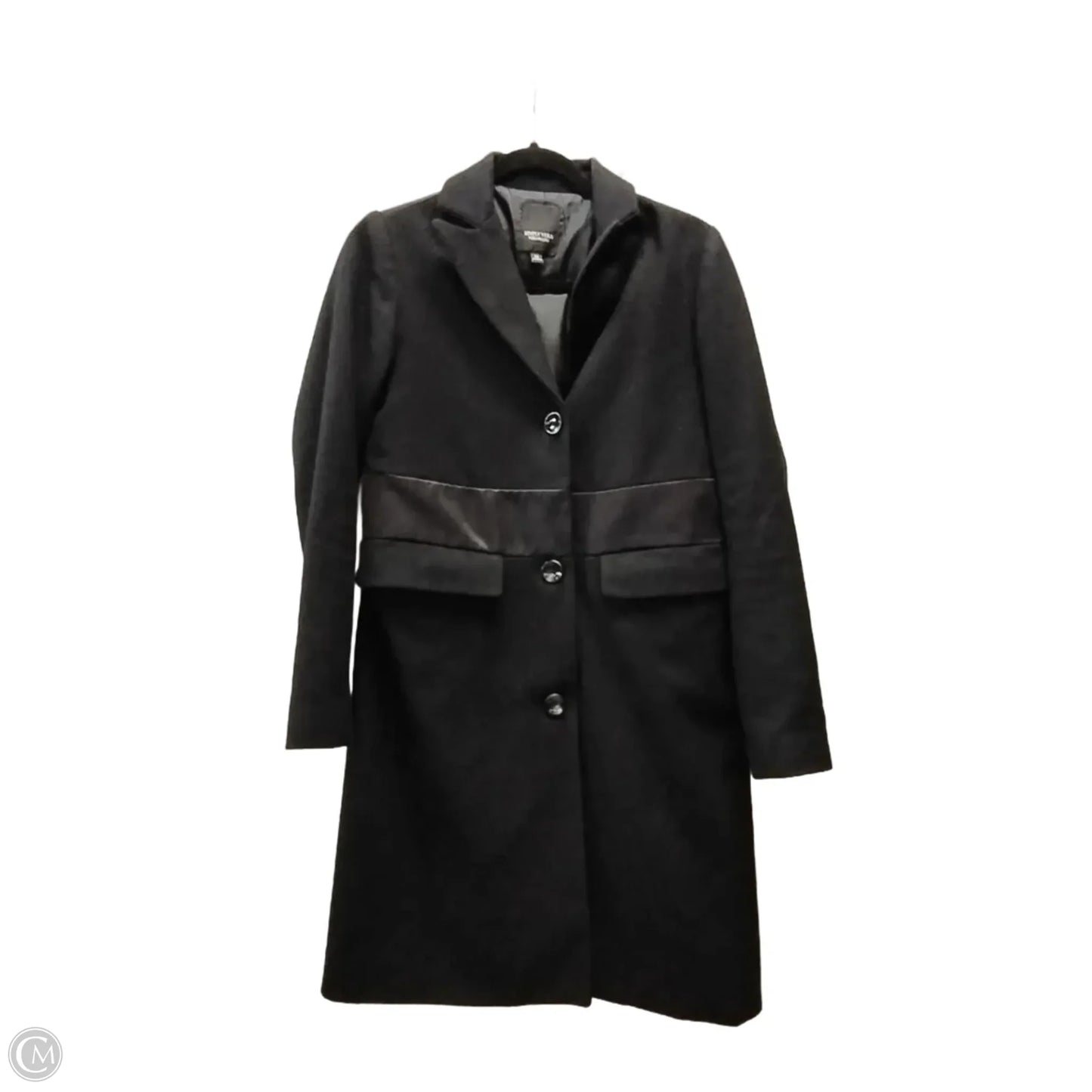 Coat Trench Coat By Simply Vera In Black, Size: Xs