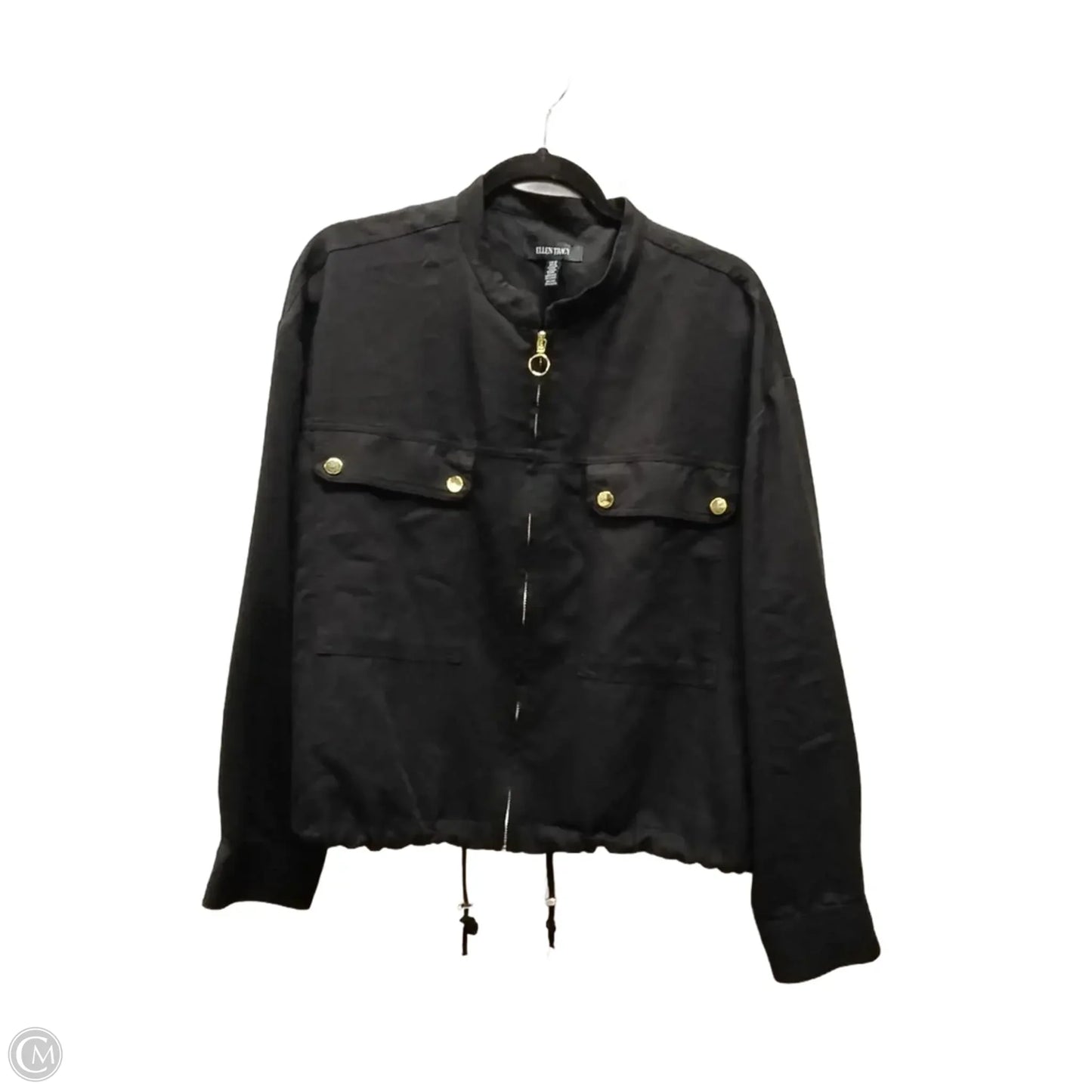 Jacket Shirt By Ellen Tracy In Black, Size: M