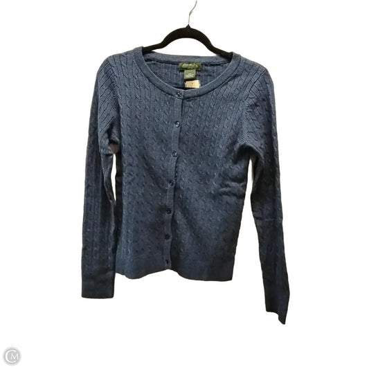 Sweater Cardigan By Eddie Bauer In Blue, Size: M