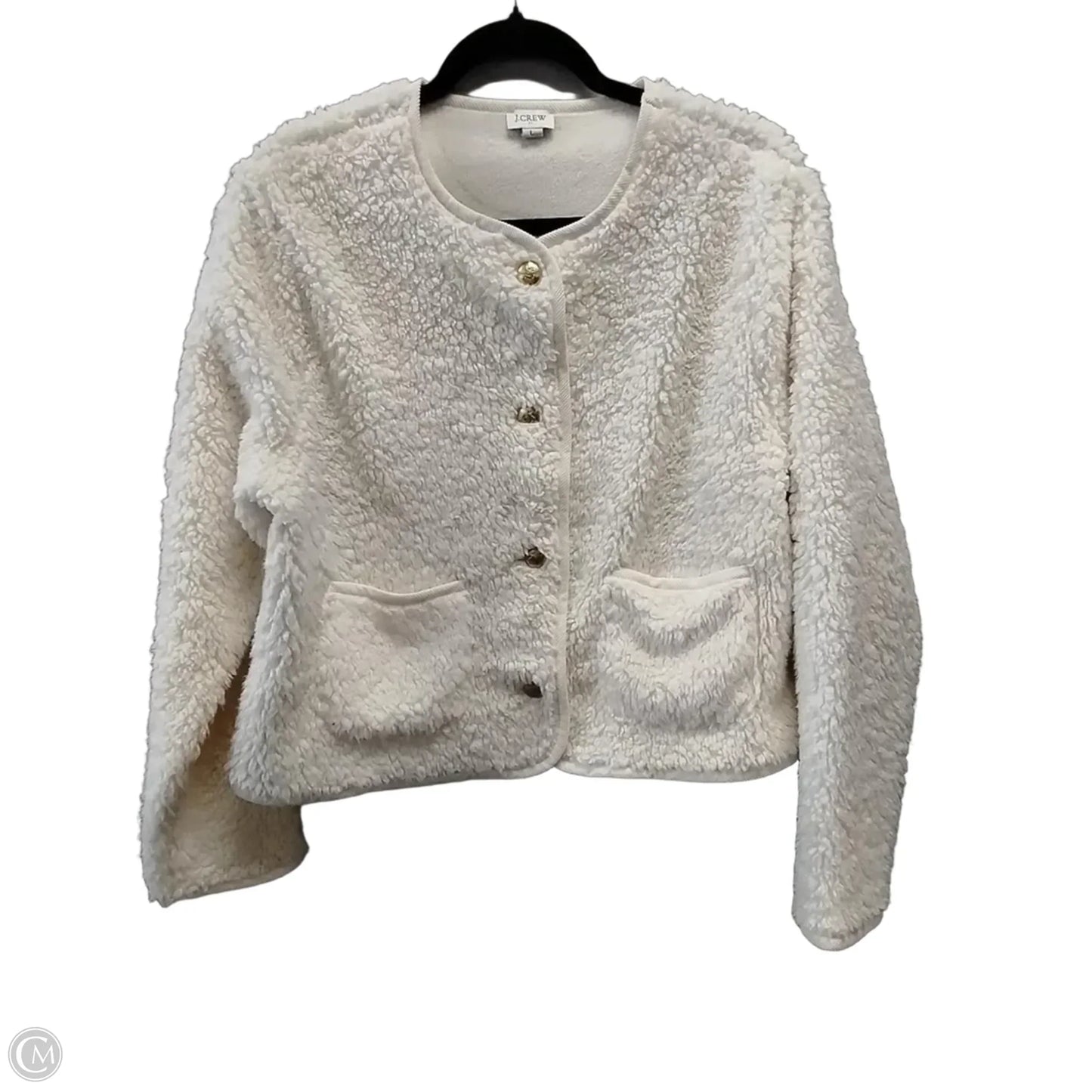 Jacket Faux Fur & Sherpa By J. Crew In Cream, Size: L