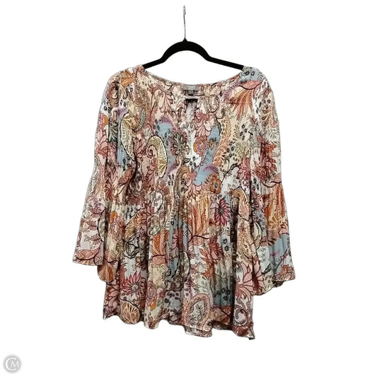 Blouse Long Sleeve By Ninety Woman In Multi-colored, Size: L