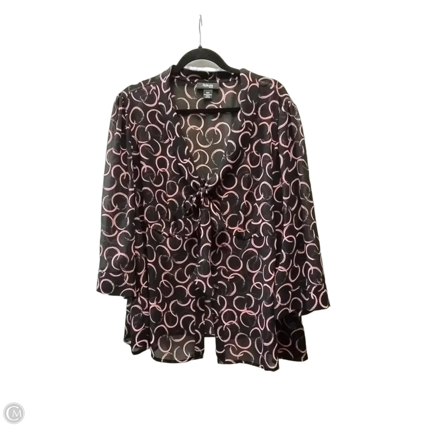 Top Long Sleeve By Style And Co Collection Women In Black & Pink, Size: 22