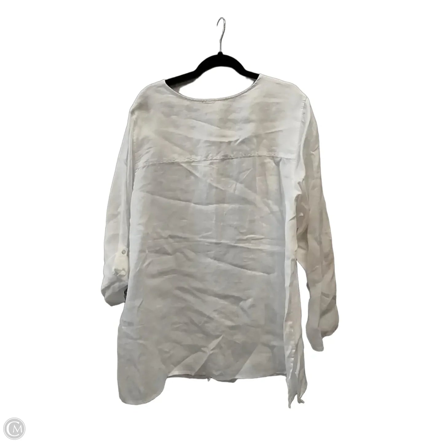 Top Long Sleeve By Tahari In White, Size: 3x