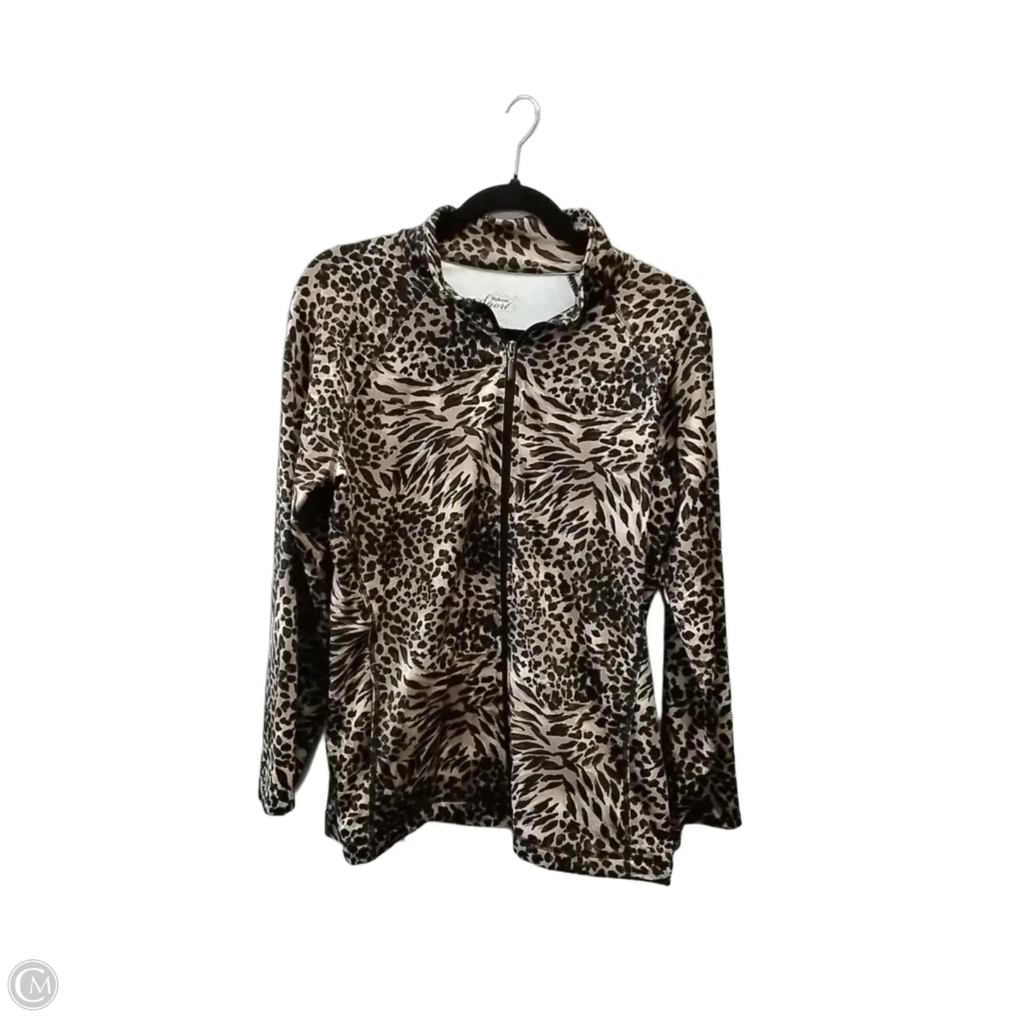 Athletic Jacket By Style And Company Sport In Animal Print, Size: L