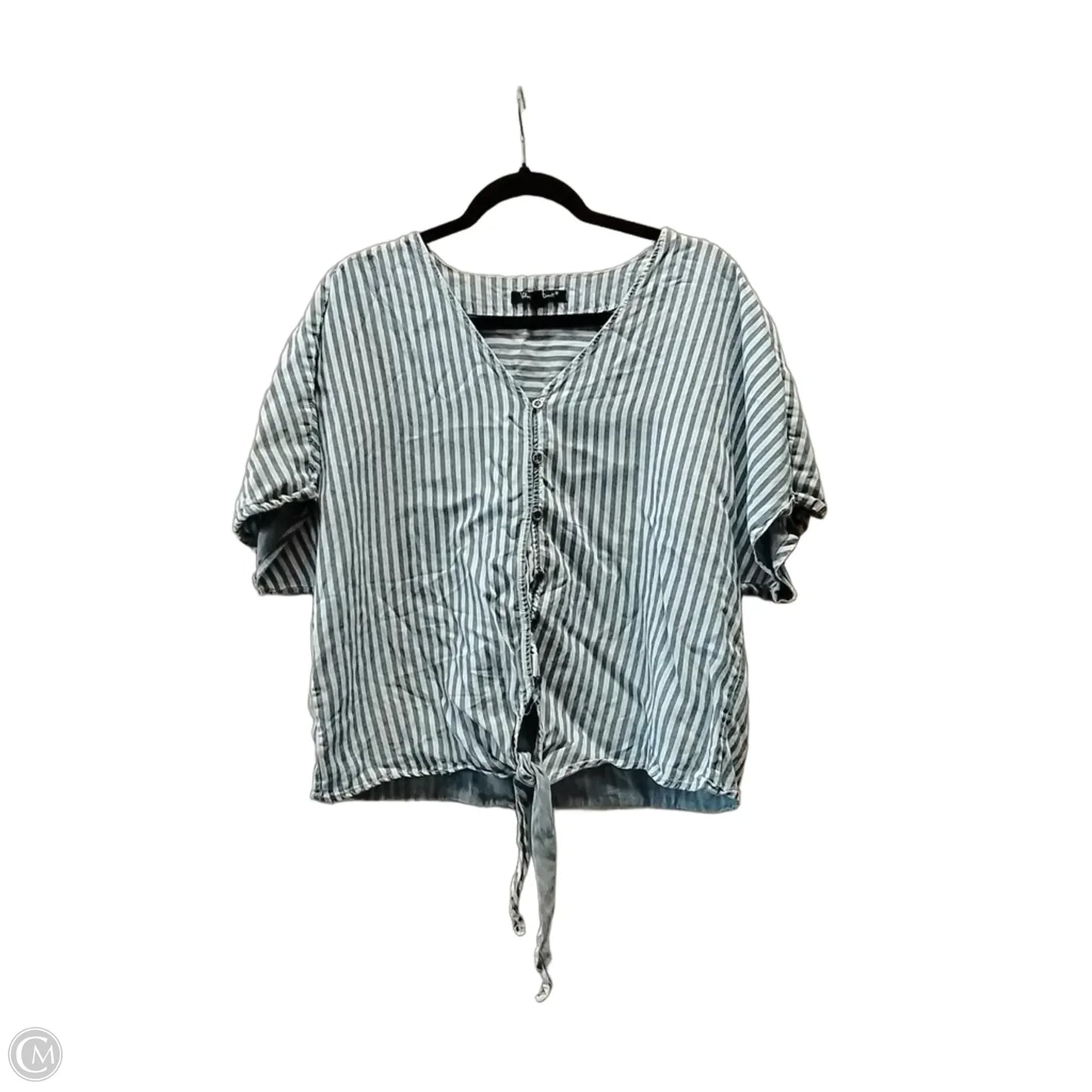 Top Short Sleeve By Velvet Heart In Striped Pattern, Size: L