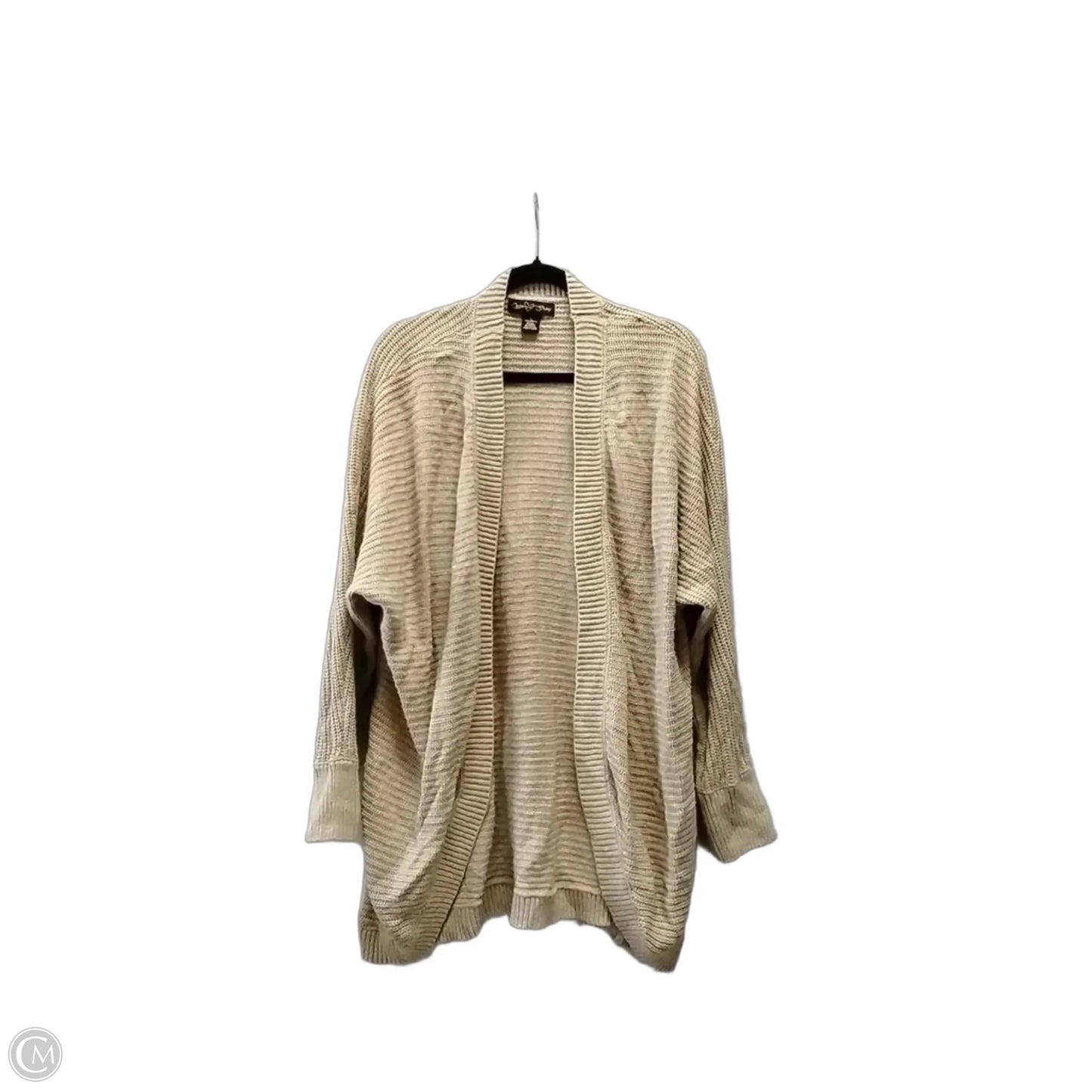 Sweater Cardigan By Clothes Mentor In Tan, Size: 2x