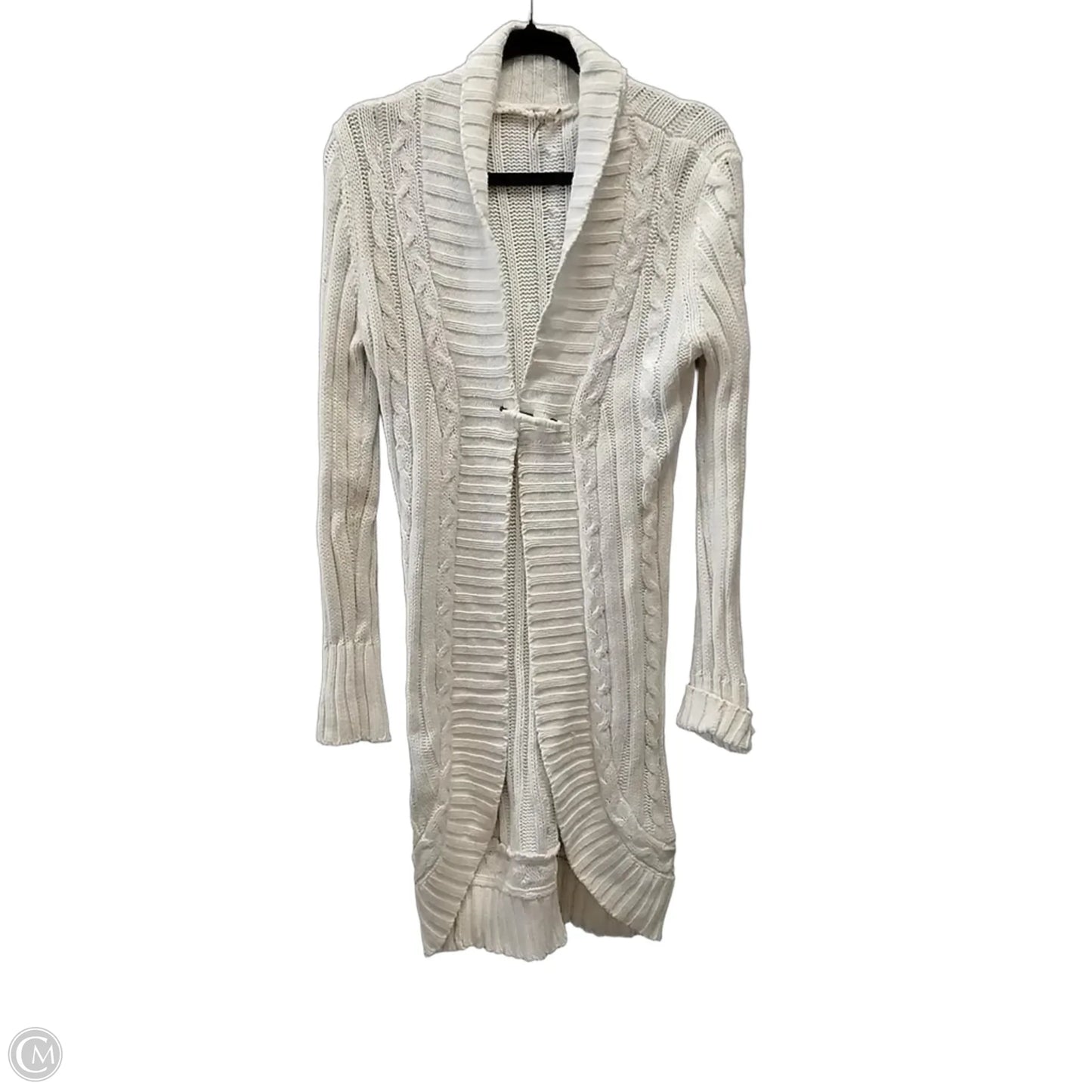 Sweater Cardigan By Elan In Cream, Size: L
