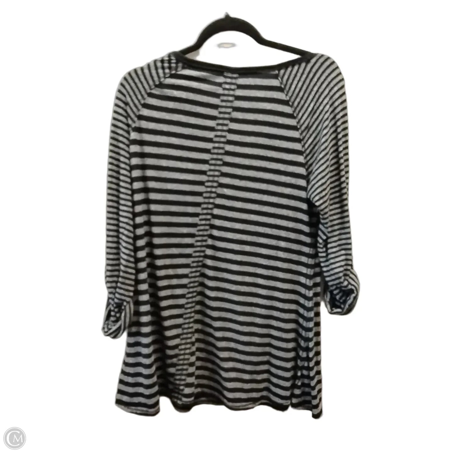 Top Long Sleeve By Calvin Klein In Striped Pattern, Size: M