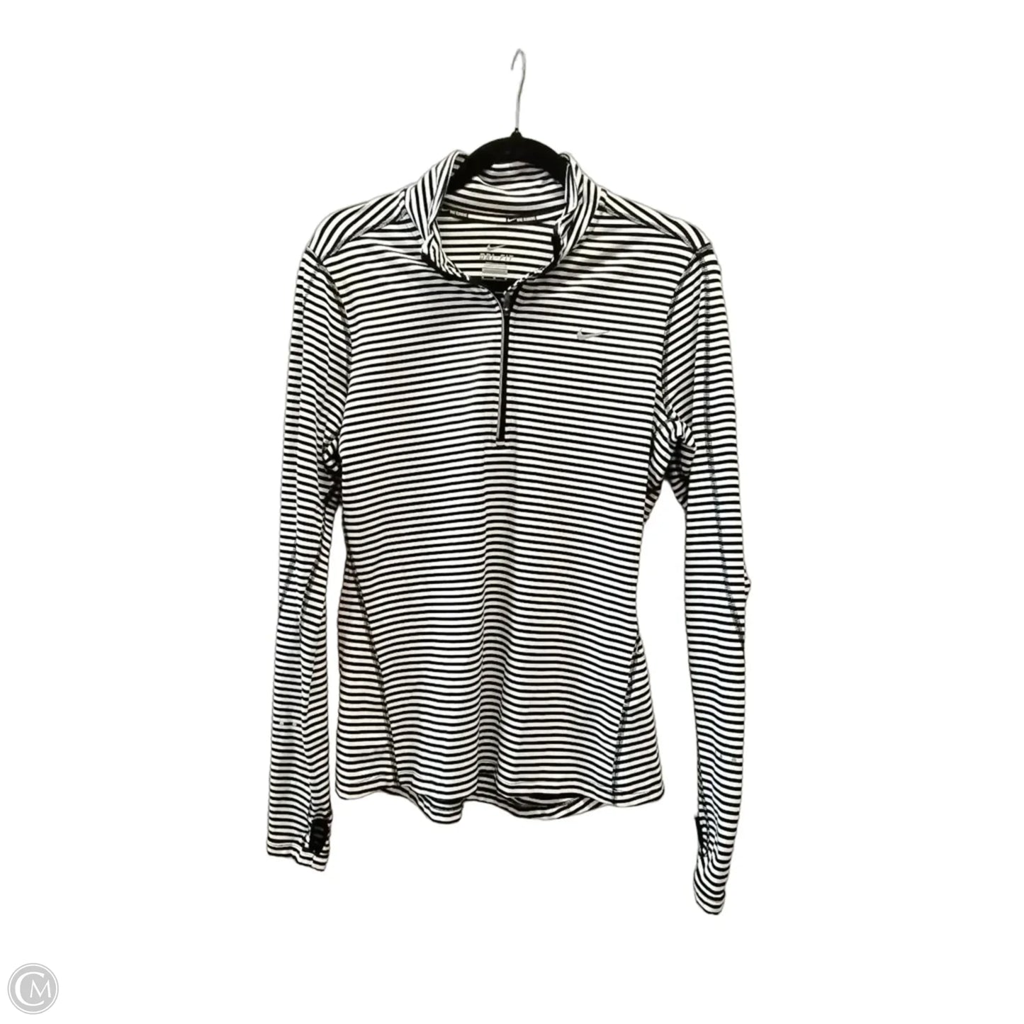 Athletic Jacket By Nike In Striped Pattern, Size: M