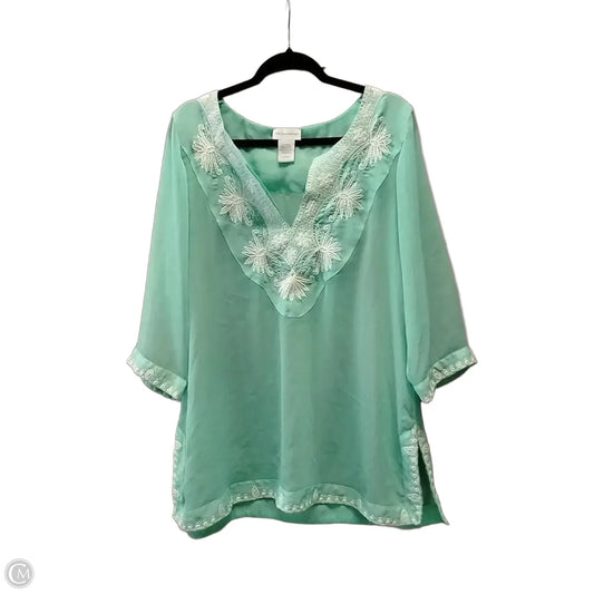 Top 3/4 Sleeve By Soft Surroundings In Teal, Size: L