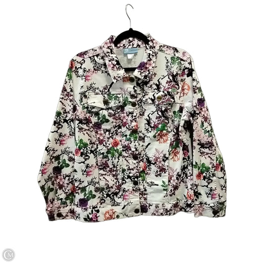 Jacket Denim By Koret In Floral Print, Size: 12