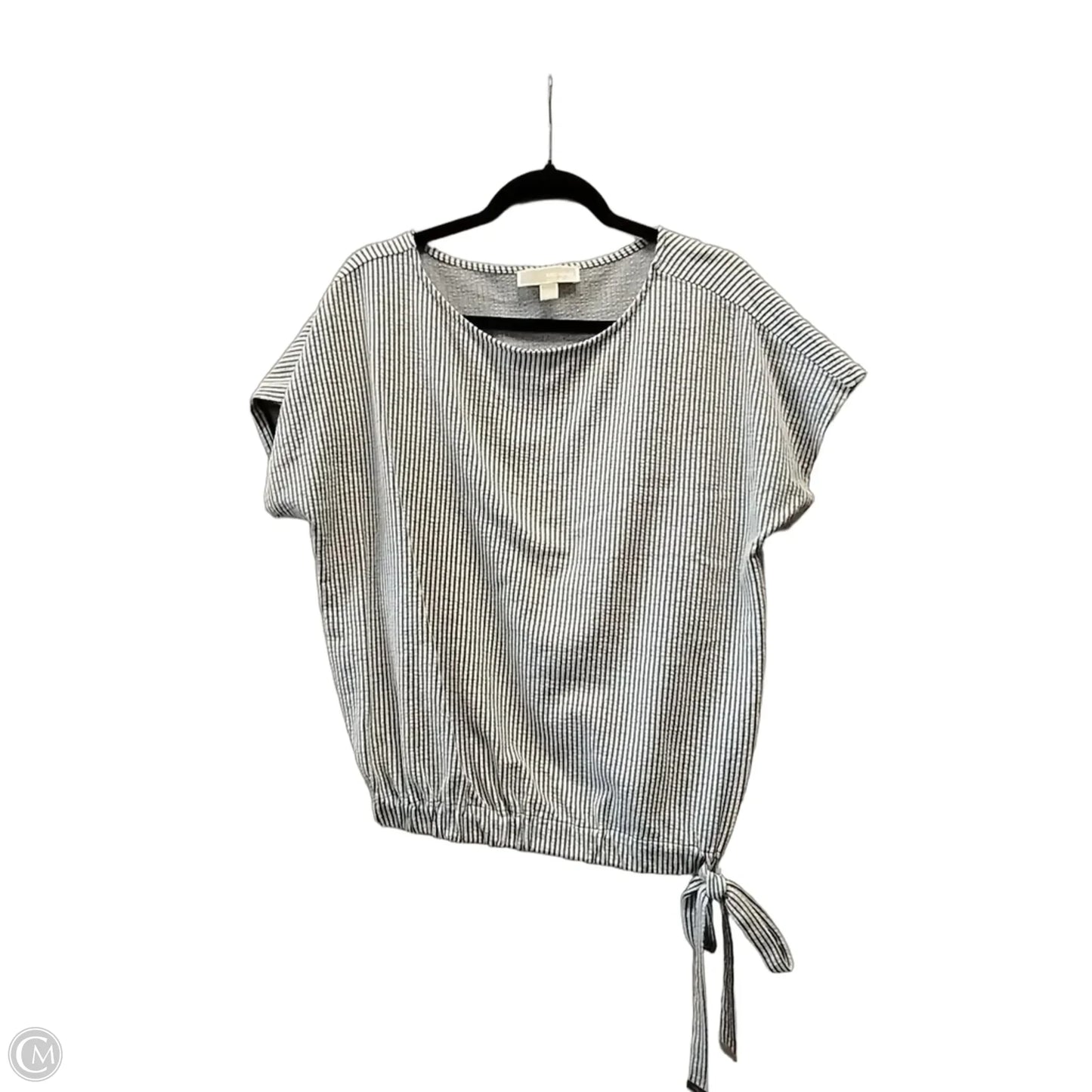 Top Short Sleeve Designer By Michael Kors In Striped Pattern, Size: L