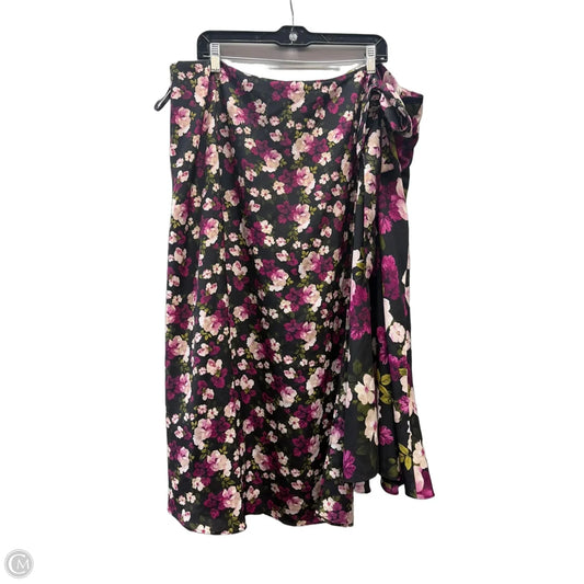 Skirt Midi By Calvin Klein In Floral Print, Size: 2x