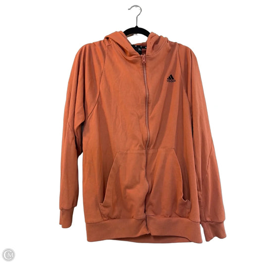 Athletic Jacket By Adidas In Orange, Size: Xl