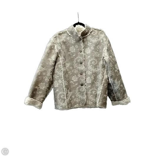 Jacket Faux Fur & Sherpa By Chicos In Grey, Size: Xl